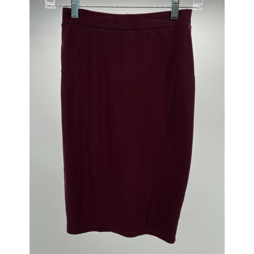 Costa Blanca Burgundy Pencil Skirt Stretch Size XS
